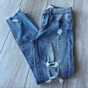 KanCan Raw hem distressed jeans